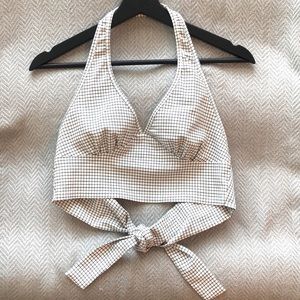 Altar’d State crop tank, black/white checkered, size Small